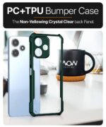 kelpuj TPU+PC Shock Proof Clear Protective Back Case for Mi Redmi 12 5G|Poco M6 Pro 5G-Airedge Technology|360 Degree Camera Protection|Transparent Hybrid Back Case Mobile Cover-Green,Green - Image 8