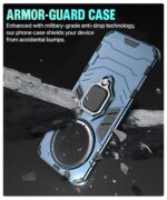 kelpuj Shock Proof Back Case Mobile Cover for Oppo F27 Pro Plus 5G | Back Cover Case (Tough Armor | Hybrid PC + TPU | Ring Holder & in-Built Kickstand | Blue) - Image 8