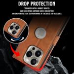 Shock Proof Flip Cover Back Case for Iphone 15 Pro Max | Magnetic Wallet Leather Case with Stand - Image 8