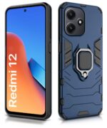 Shock Proof Back Case Mobile Cover for Mi Redmi 12 5G | Redmi 12 4G | Poco M6 Pro 5G | Back Cover Case (Tough Armor | Hybrid PC + TPU | Ring Holder & in-Built Kickstand | Blue) - Image 4
