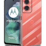 Transparent Back Cover Case for Compatible with Motorola Moto G35 5G | Raised Bumps for Full Device & Camera Protection Shockproof TPU Silicone Back Case Mobile Cover Transparent