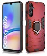 Shock Proof Back Case Mobile Cover for Samsung Galaxy A05S 5G | Galaxy M14 4G | Back Cover Case (Tough Armor | Hybrid PC + TPU | Ring Holder & in-Built Kickstand | Red) - Image 4