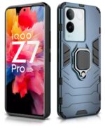 Shock Proof Back Case Mobile Cover for iQOO Z7 Pro | Vivo T2 Pro 5G | Back Cover Case (Tough Armor | Hybrid PC + TPU | Ring Holder & in-Built Kickstand | Blue) - Image 4