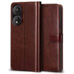 Shock Proof Flip Cover Back Case for Itel P55 5G | Magnetic Wallet Leather Case with Stand - Image 3