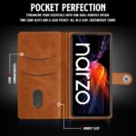 Shock Proof Flip Cover Back Case for Realme Narzo 50 5G | Magnetic Wallet Leather Case with Stand - Image 3