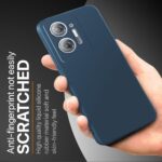 Back Cover for Infinix Hot 30 5G | Ultra Slim Soft Rubberised Case | Inner Velvet Fabric Lining | Matte Silicone Flexible Mobile Case | Camera Protection - Blue - Image 4