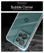 Transparent Back Cover Case Compatible with Motorola Moto Edge 50 5G Shockproof TPU Silicone Mobile Cover with Raised Bumps for Full Body & Camera Protection Clear/Transparent - Image 5