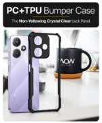 kelpuj Shock Proof Clear Protective Back Case for Infinix Hot 30 Play - AirEDGE Technology | 360 Degree Camera Protection | Transparent Hybrid Back Case Mobile Cover - Black - Image 6