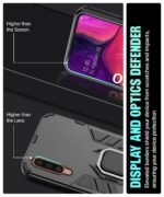 Shock Proof Back Case Mobile Cover for Samsung Galaxy A50 | A50s | A30s (Armor | Hybrid PC + TPU | Full Protection with Ring Holder Kickstand | Carbon Black) - Image 5