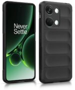 Ultimate Silicon Back Cover Case for 1+ OnePlus Nord 3 5G | Military Grade Drop Protection Shockproof Bumper | Anti-Slip Grip | Scratch Proof Micro-Fibre Cloth Inside (Pitch Black) - Image 3