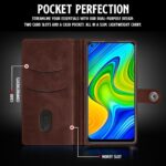 Shock Proof Flip Cover Back Case for Xiaomi Mi Redmi Note 9 | Magnetic Wallet Leather Case with Stand - Image 6