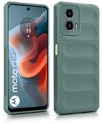 Ultimate Silicon Back Cover Case for Motorola Moto G34 5G | Moto G45 5G | Military Grade Drop Protection Shockproof Bumper | Anti-Slip Grip | Scratch Proof Micro-Fibre Cloth (Forest Green) - Image 4