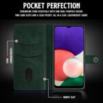 Shock Proof Flip Cover Back Case for Samsung Galaxy A22 5G | Magnetic Wallet Leather Case with Stand - Image 4
