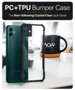 Shock Proof Clear Protective Back Case for Samsung Galaxy A04 4G - AirEDGE Technology | 360 Degree Camera Protection | Transparent Hybrid Back Case Mobile Cover - Black - Image 6