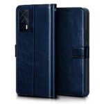 Shock Proof Flip Cover Back Case for Iqoo 7 | Magnetic Wallet Leather Case with Stand - Image 3