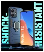 Shock Proof Back Case Mobile Cover for Mi Redmi 12 5G | Redmi 12 4G | Poco M6 Pro 5G | Back Cover Case (Tough Armor | Hybrid PC + TPU | Ring Holder & in-Built Kickstand | Blue) - Image 6