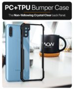 Shock Proof Clear Back Case Mobile Cover for Samsung Galaxy M11 | (Hard | Hybrid PC + TPU | Full Armour Device & Camera Protection | Black) - Image 4