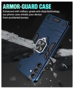 Shock Proof Back Case Mobile Cover for Samsung Galaxy A15 5G | Back Cover Case (Tough Armor | Hybrid PC + TPU | Ring Holder & in-Built Kickstand | Blue) - Image 8