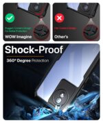 Shock Proof Clear Protective Back Case for Vivo Y02 | Vivo Y02t - AirEDGE Technology | 360 Degree Camera Protection | Transparent Hybrid Back Case Mobile Cover - Black - Image 3