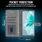 Shock Proof Flip Cover Back Case for Vivo V30E 5G | Magnetic Wallet Leather Case with Stand - Image 6