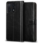 Shock Proof Flip Cover Back Case for Poco X6 Pro 5G | Magnetic Wallet Leather Case with Stand - Image 3