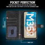 Shock Proof Flip Cover Back Case for Samsung Galaxy M35 5G | Magnetic Wallet Leather Case with Stand - Image 6