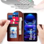 Shock Proof Flip Cover Back Case for Xiaomi Redmi Note 12 Pro 5G | Magnetic Wallet Leather Case with Stand - Image 4