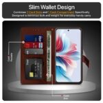Shock Proof Flip Cover Back Case for Oppo F25 Pro 5G | Magnetic Wallet Leather Case with Stand - Image 6