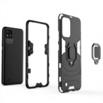 Shock Proof Back Case Mobile Cover for Realme Narzo 50i | Back Cover Case (Tough Armor | Hybrid PC + TPU | Ring Holder & in-Built Kickstand | Black) - Image 3