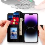 Shock Proof Flip Cover Back Case for Apple Iphone 14 Pro Max | Magnetic Wallet Leather Case with Stand - Image 4