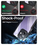Shock Proof Clear Protective Hybrid Back Case for Oppo A3x 5G | A3x 4G AirEDGE Technology | 360 Degree Camera Protection | Transparent - Black- Polycarbonate;Thermoplastic Polyurethane - Image 6