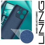 Back Cover for Redmi Note 14 SE 5G | Redmi Note 14 5G | Ultra Slim Soft Rubberised Case | Inner Velvet Fabric | Matte Silicone Flexible Mobile Case | Camera Protection - Blue - Image 4