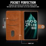 Shock Proof Flip Cover Back Case for Iqoo Z9 Lite | Magnetic Wallet Leather Case with Stand - Image 6