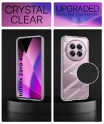 Transparent Back Cover Case for Infinix Zero 40 5G | Raised Bumps for Full Device & Camera Protection Shockproof TPU Silicone Back Case Mobile Cover Transparent - Image 3