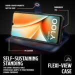 Shock Proof Flip Cover Back Case for Vivo Y100 5G | Magnetic Wallet Leather Case with Stand - Image 8