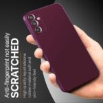 Slim Ultra Soft Rubberised Back Cover for Samsung Galaxy F13 | M13 4G | Inner Velvet Fabric Lining | Matte Silicone Flexible Camera Protection Back Case - Maroon Wine Red - Image 4