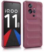 Ultimate Silicon Back Cover Case for iQOO 11 5G | Military Grade Drop Protection Shockproof Bumper | Anti-Slip Grip | Scratch Proof Micro-Fibre Cloth Inside (Crimson Red) - Image 2