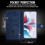 Shock Proof Flip Cover Back Case for Oppo F25 Pro 5G | Magnetic Wallet Leather Case with Stand - Image 6