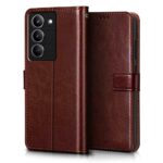 Shock Proof Flip Cover Back Case for Realme 14X 5G | Magnetic Wallet Leather Case with Stand - Image 4