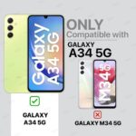 kelpuj TPU+PC Shock Proof Clear Protective Back Case for Samsung Galaxy A34 5G - Airedge Technology | 360 Degree Camera Protection | Transparent Hybrid Back Case Mobile Cover - Black - Image 2