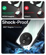 Shock Proof Clear Protective Back Case for Realme P3 Pro 5G - AirEDGE Technology | 360 Degree Camera Protection | Transparent Hybrid Back Case Mobile Cover - Black - Image 3