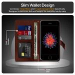 Shock Proof Flip Cover Back Case for Apple Iphone 5 | Magnetic Wallet Leather Case with Stand - Image 3
