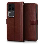 Shock Proof Flip Cover Back Case for Vivo V30 Pro | Magnetic Wallet Leather Case with Stand - Image 3