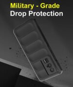 Ultimate Silicon Back Cover Case for Xiaomi Redmi K60 | Military Grade Drop Protection Shockproof Bumper | Anti-Slip Grip | Scratch Proof Micro-Fibre Cloth Inside (Pitch Black) - Image 4