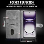 Shock Proof Flip Cover Back Case for Oppo Reno 12 5G | Magnetic Wallet Leather Case with Stand - Image 6