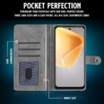 Shock Proof Flip Cover Back Case for Infinix Smart 9 Hd | Magnetic Wallet Leather Case with Stand - Image 3