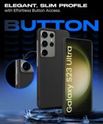 Slim Frameless Back Cover for Samsung Galaxy S23 Ultra 5G | Ultra Thin Lightweight Design & Camera Protection | Soft Matte Silicone Flexible Mobile Case (Black) - Image 4