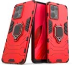 Shock Proof Back Case Mobile Cover for Oppo F21 Pro 4G | Back Cover Case (Tough Armor | Hybrid PC + TPU | Ring Holder & in-Built Kickstand | Red) - Image 2