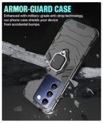 Shock Proof Back Case Mobile Cover for Vivo Y200e 5G | Vivo T3 5G | Back Cover Case (Tough Armor | Hybrid PC + TPU | Ring Holder & in-Built Kickstand | Black) - Image 8