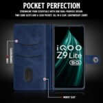 Shock Proof Flip Cover Back Case for Iqoo Z9 Lite | Magnetic Wallet Leather Case with Stand - Image 6